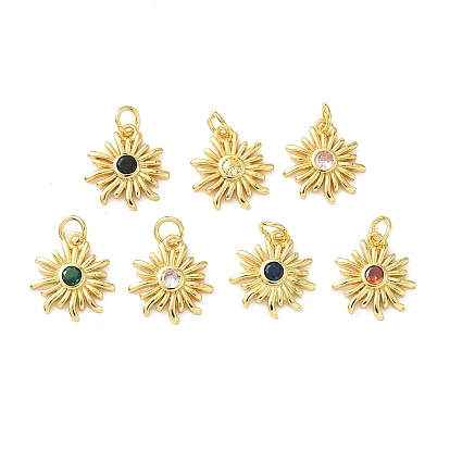 Латунные микро проложить кубического циркония подвески, прелести подсолнуха, с целью перехода в кольце, золотые