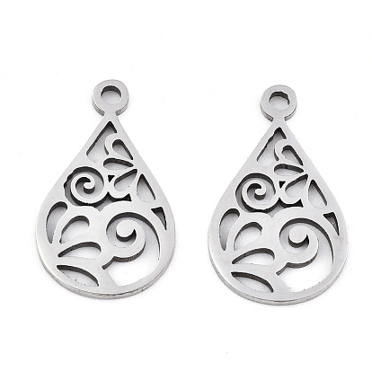 Pendentifs en acier inoxydable, Coupe au laser, larme