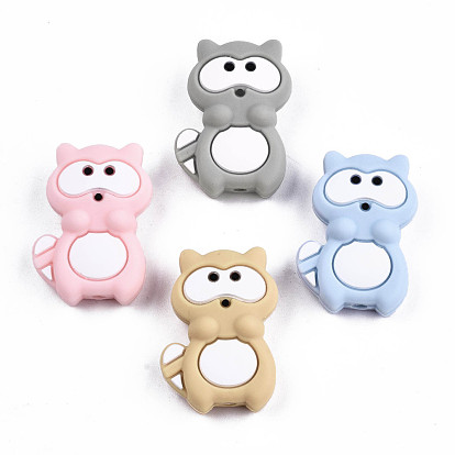 Food Grade Eco-Friendly Silicone Focal Beads, Procyon Lotor