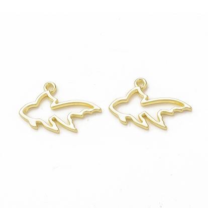 Rack Plating Alloy Goldfish Open Back Bezel Pendants, For DIY UV Resin, Epoxy Resin, Pressed Flower Jewelry, Cadmium Free & Nickel Free & Lead Free