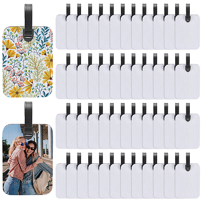 50шт. прямоугольная багажная бирка из хлоропреновой резины, этикетки для путешествий, бирки с именами чемоданов, с 50шт. регулируемыми багажными ремнями из ПВХ