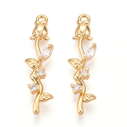 Латунные микро проложить кубического циркония подвески, 