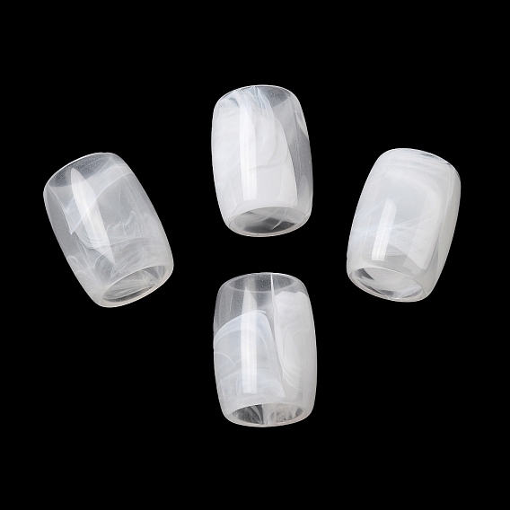 Transparent Acrylic Beads, Large Hole Beads, Barrel