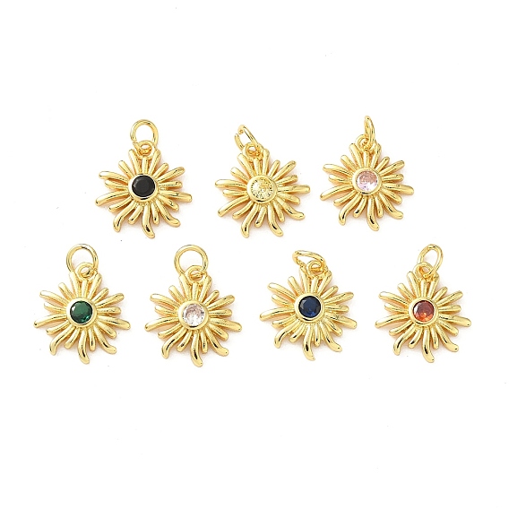 Латунные микро проложить кубического циркония подвески, прелести подсолнуха, с целью перехода в кольце, золотые
