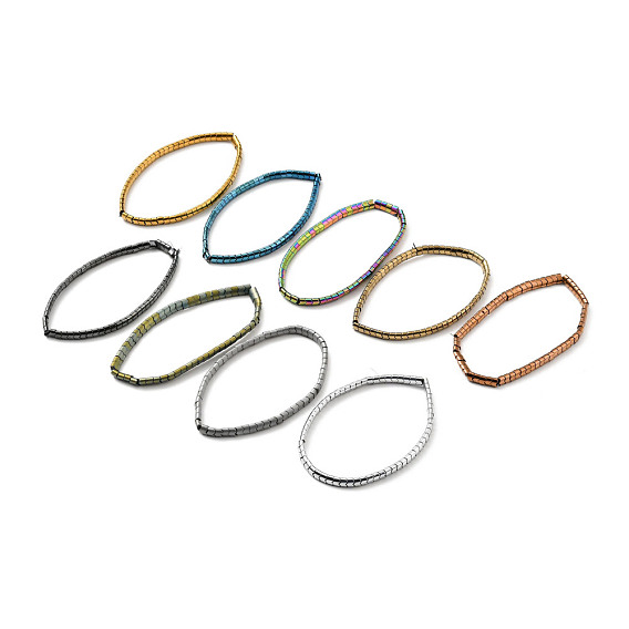 PVD Vacuum Plating Non-magnetic Synthetic Hematite Stretch Bracelets