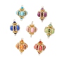 7 шт. 7 подвески-соединители в форме ромба из окрашенной синтетической императорской яшмы и стеклянных бусин ручной работы, с драгоценными камнями и биконическими стеклянными бусинами, золотые, смешанные окрашенные и неокрашенные