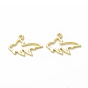 Rack Plating Alloy Goldfish Open Back Bezel Pendants, For DIY UV Resin, Epoxy Resin, Pressed Flower Jewelry, Cadmium Free & Nickel Free & Lead Free