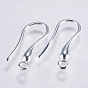 Brass Earring Hooks, with Horizontal Loop, Long-Lasting Plated, Lead Free & Cadmium Free