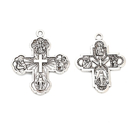 Сплавочные подвески тибетского стиля, крест с девственной мари