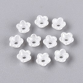 ABS Plastic Imitation Pearl Beads, Flower