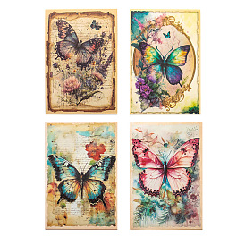 30 Sheets 10 Styles Vintage Paper Butterfly Scrapbooking Paper Pads, for DIY Album Scrapbook, Greeting Card, Background Paper