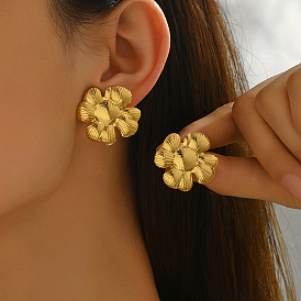 Серьги-гвоздики из нержавеющей стали в форме цветка