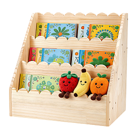 Wood Bookshelf, Detachable Desktop Book Organizer