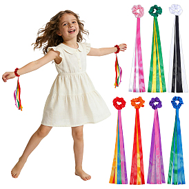 14 piezas 7 colores faja de muñeca de poliéster, ramillete de muñeca, flor