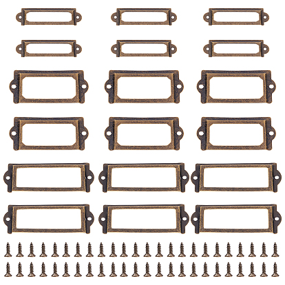 36 Sets 3 Styles Iron Label Frame, for Drawer and Jewelry Box Accessories, Rectangle