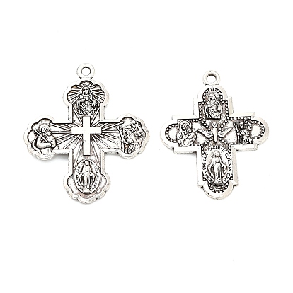 Сплавочные подвески тибетского стиля, крест с девственной мари