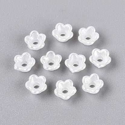ABS Plastic Imitation Pearl Beads, Flower
