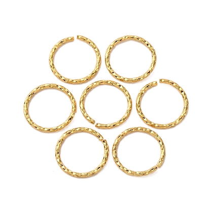50открытые соединительные кольца из латуни с длительным сроком службы, без никеля , алмазная огранка текстурированная круглая