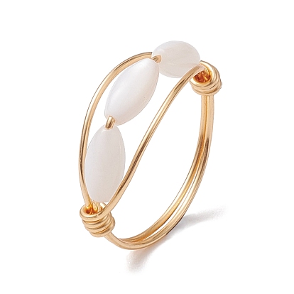 Женские кольца на палец из натуральной ракушки из медной проволоки с конским глазом