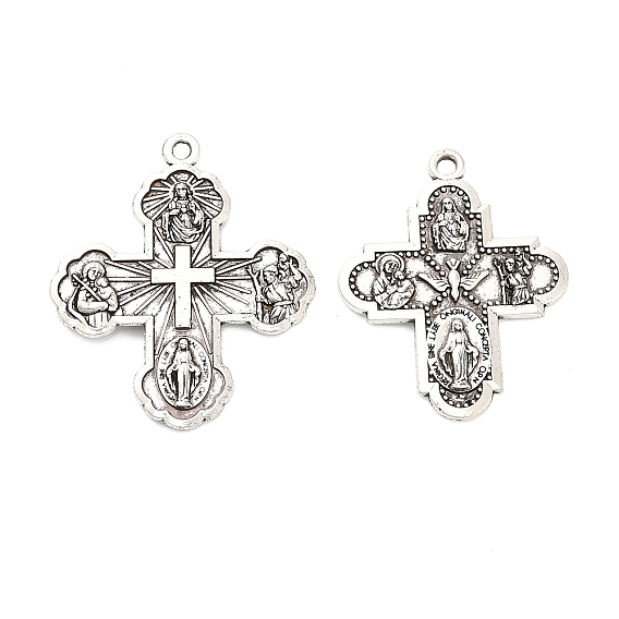 Сплавочные подвески тибетского стиля, крест с девственной мари