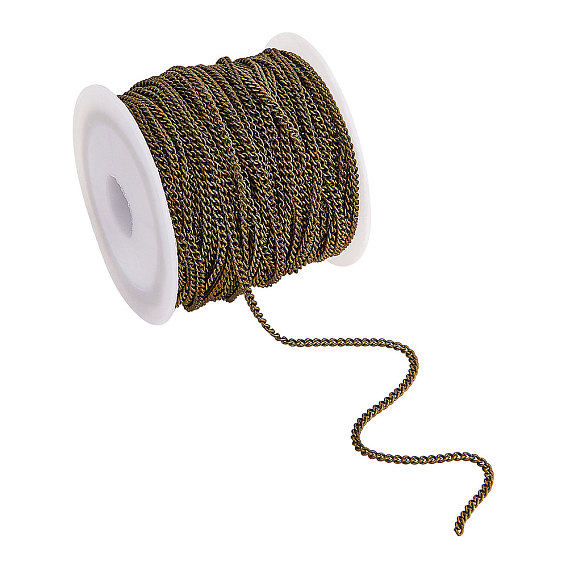 Латунь бордюр цепи, витые цепочки, несварные, с катушкой, овальные, без свинца и без кадмия