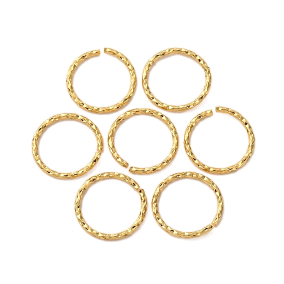 50открытые соединительные кольца из латуни с длительным сроком службы, без никеля , алмазная огранка текстурированная круглая