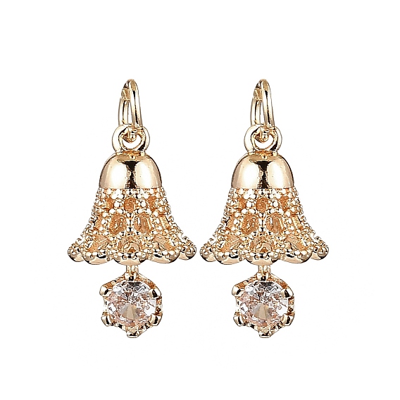 Латунные микро проложить кубического циркония подвески, с целью перехода в кольце, реальный 14 k позолоченный