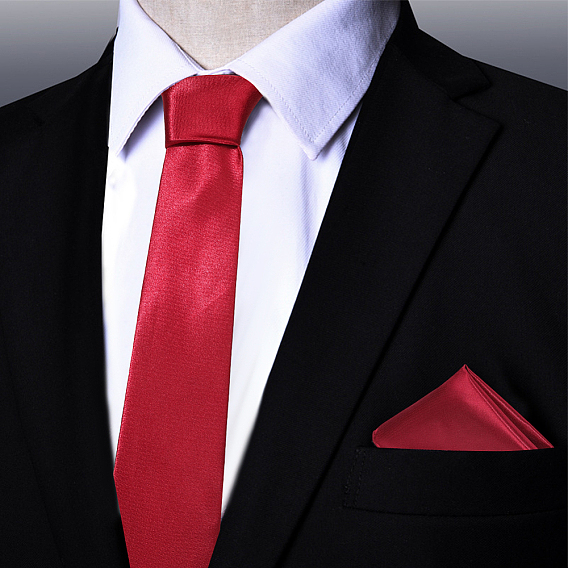 1Мужские галстуки из полиэстера, галстук чистого цвета, с 1аксессуарами для полотенец из полиэстера с карманами