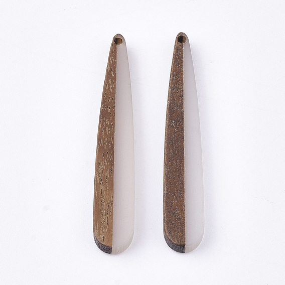 Resin & Walnut Wood Pendants, Teardrop