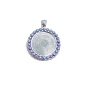 Alloy with Imitation Pearl Pendants Cabochon Settings, Flat Round/Heart