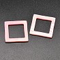 Carrés d'eau douce naturelle pendentifs coquille, teint, 30x30x3mm, Trou: 20x20mm