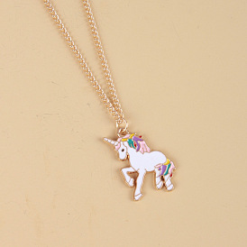 Colorful Unicorn Sweater Necklace for Autumn and Winter