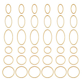 36 шт. 6 стиль 304 соединительные кольца из нержавеющей стали, овальное и круглое кольцо