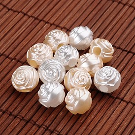 Cuentas de perlas de imitación de acrílico, flor, 12x10.5 mm, Agujero: 3.5 mm, sobre 840 unidades / 500 g