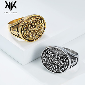 304 из нержавеющей стали кольца палец для мужчин, Тайная вечеря Иисус Христос Леонардо узор