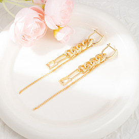 Серьги-кольца из цинкового сплава с панцирной цепочкой