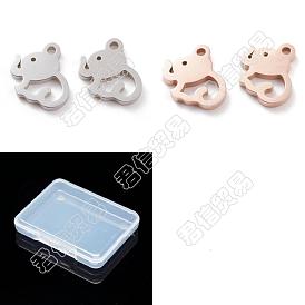 Unicraftale 8Pcs 2 Colors 304 Stainless Steel Charms, Laser Cut, Elephant