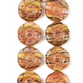 Чешские прессованные стеклянные бусины, цветок