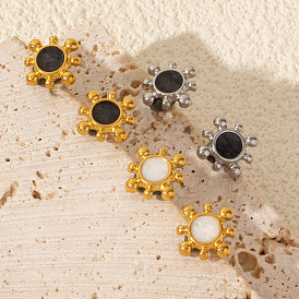 Цветок 304 из нержавеющей стали серьги стержня