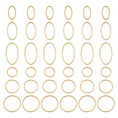 36 шт. 6 стиль 304 соединительные кольца из нержавеющей стали, овальное и круглое кольцо