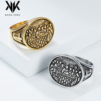 304 из нержавеющей стали кольца палец для мужчин, Тайная вечеря Иисус Христос Леонардо узор