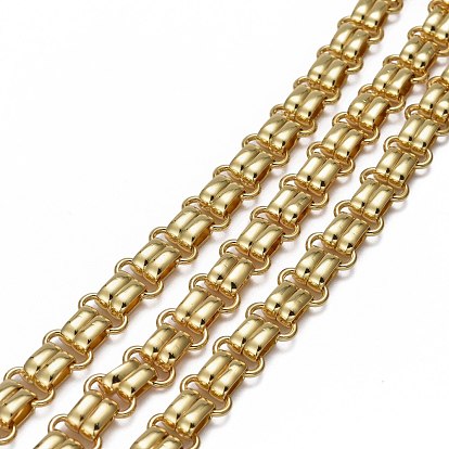 Handmade Brass Link Chains, with Spool, Long-Lasting Plated, Unwelded