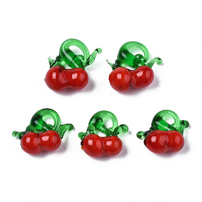 Handmade Lampwork Pendants, Cherry