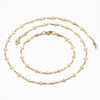 304 комплекты ювелирных изделий из нержавеющей стали, ожерелья и браслеты, с карабин-лобстерами 