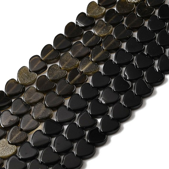 Природные обсидиана бисер нитей, сердце