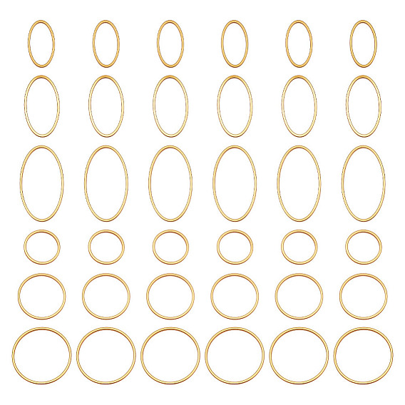 36 шт. 6 стиль 304 соединительные кольца из нержавеющей стали, овальное и круглое кольцо