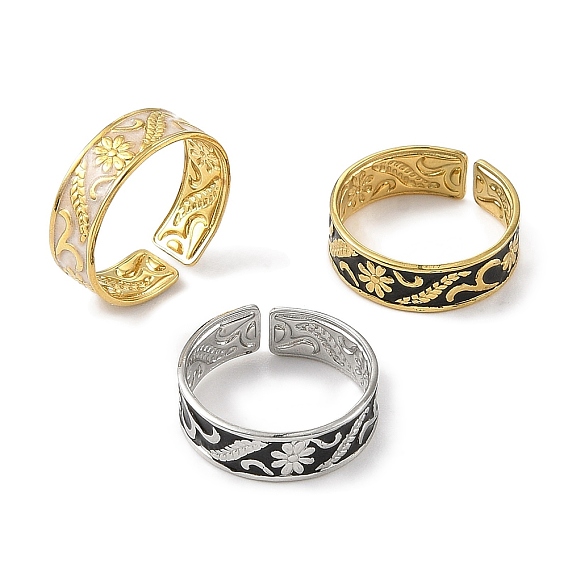 304 эмалированные открытые манжеты из нержавеющей стали для женщин, ионное покрытие (ip)