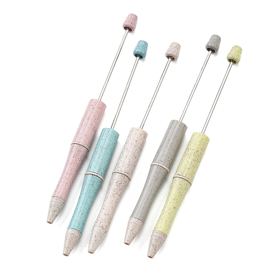 Пластиковая ручка-бусина, шариковая ручка со стальным стержнем, для индивидуальной ручки с ювелирными бусинами