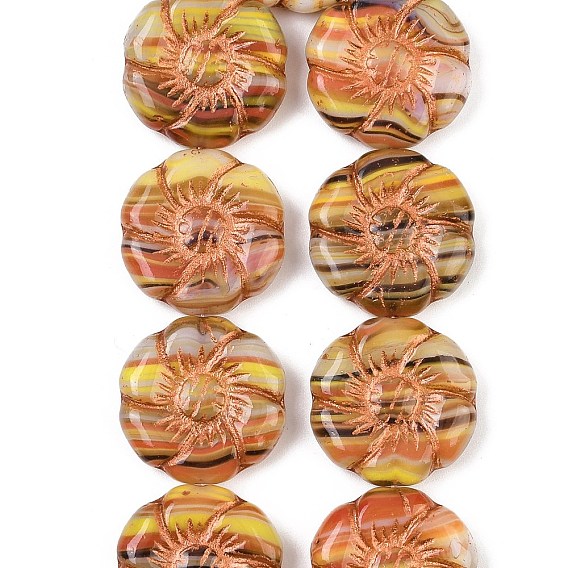 Чешские прессованные стеклянные бусины, цветок