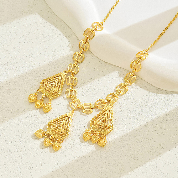 Модное и элегантное винтажное женское ожерелье с подвеской из металла